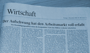 Der Wirtschaftsteil einer Tageszeitung